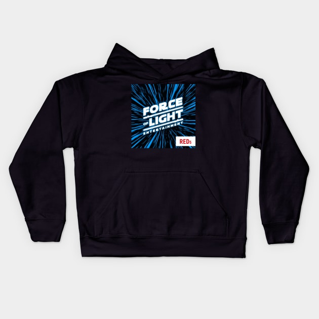 Force of Light Entertainment Logo 3 Red 5 Kids Hoodie by Force Of Light Entertainment 